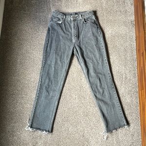 Nasty Gal Black Denim Raw Hem